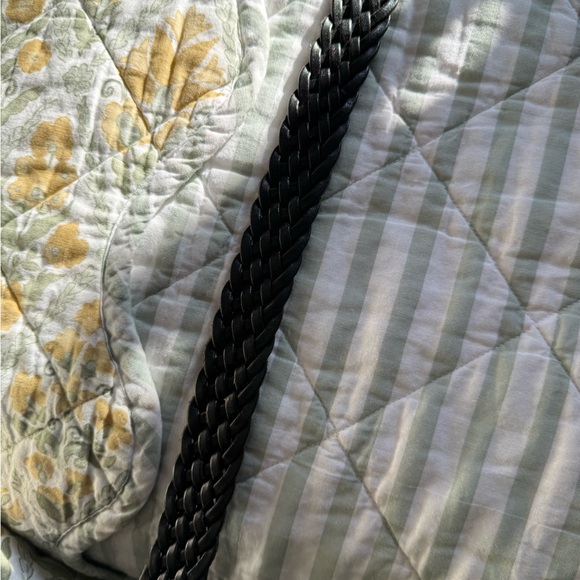 Lands’ End belt Black Braided Leather Brass Buckle Belt 40 - Picture 4 of 7